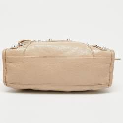 Pre Owned Balenciaga Beige Leather Mini Classic Edge City Bag