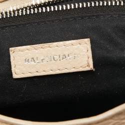 Pre Owned Balenciaga Beige Leather Mini Classic Edge City Bag
