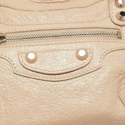 Pre Owned Balenciaga Beige Leather Mini Classic Edge City Bag