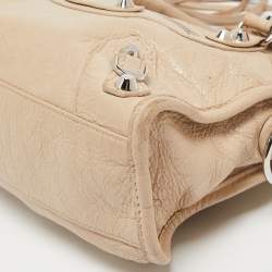 Pre Owned Balenciaga Beige Leather Mini Classic Edge City Bag