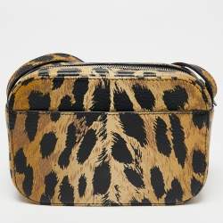 Pre Owned حقيبة كتف بالنسياغا جلد بيج نقشة الفهد