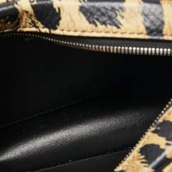 Pre Owned حقيبة كتف بالنسياغا جلد بيج نقشة الفهد