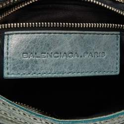 Pre Owned Balenciaga Evergreen Leather Giant Brogues Hardware Classic City Tote