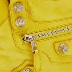Pre Owned Balenciaga Jaune Fluo Leather Giant 21 Classic City Tote