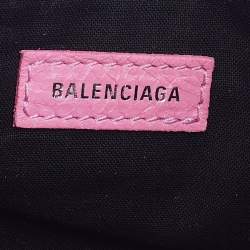 Pre Owned Balenciaga Pink Leather Mini Classic City Tote