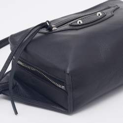 Pre Owned Balenciaga Black Leather Papier Belt Bag