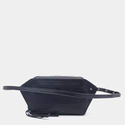 Pre Owned Balenciaga Black Leather Papier Belt Bag