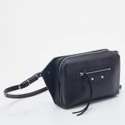Pre Owned Balenciaga Black Leather Papier Belt Bag