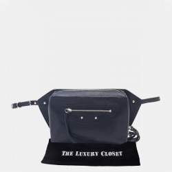 Pre Owned Balenciaga Black Leather Papier Belt Bag