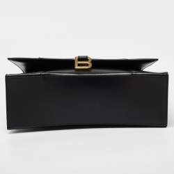مملوكة مسبقًا Balenciaga Black Leather Hourglass Top Handle Bag