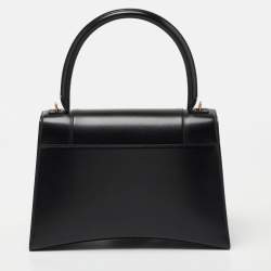 مملوكة مسبقًا Balenciaga Black Leather Hourglass Top Handle Bag