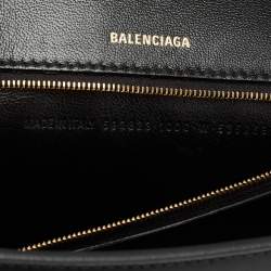 مملوكة مسبقًا Balenciaga Black Leather Hourglass Top Handle Bag
