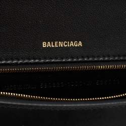 مملوكة مسبقًا Balenciaga Black Leather Hourglass Top Handle Bag