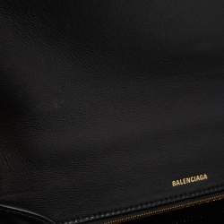 مملوكة مسبقًا Balenciaga Black Leather Hourglass Top Handle Bag