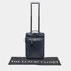 Pre Owned Balenciaga Navy Blue Leather Classic Hardware Voyage Carry On Trolley