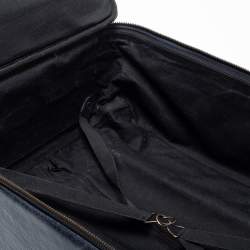 Pre Owned Balenciaga Navy Blue Leather Classic Hardware Voyage Carry On Trolley