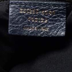 Pre Owned Balenciaga Navy Blue Leather Classic Hardware Voyage Carry On Trolley