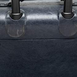 Pre Owned Balenciaga Navy Blue Leather Classic Hardware Voyage Carry On Trolley