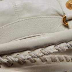 Pre Owned Balenciaga White Leather GGH Brief Tote