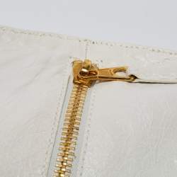 Pre Owned Balenciaga White Leather GGH Brief Tote