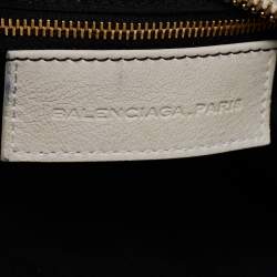 Pre Owned Balenciaga White Leather GGH Brief Tote