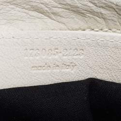 Pre Owned Balenciaga White Leather GGH Brief Tote