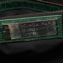 Pre Owned Balenciaga Green Leather Medium Classic City Tote