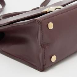 Balenciaga Burgundy Leather Top Handle Bag