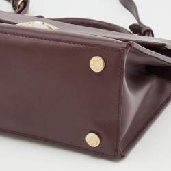 Balenciaga Burgundy Leather Top Handle Bag