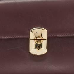 Balenciaga Burgundy Leather Top Handle Bag