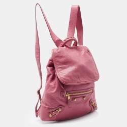 Balenciaga Rose Hortensia Leather Giant 12 Gold Classic Traveller Backpack