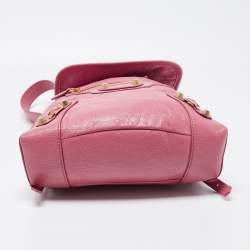 Balenciaga Rose Hortensia Leather Giant 12 Gold Classic Traveller Backpack
