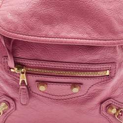 Balenciaga Rose Hortensia Leather Giant 12 Gold Classic Traveller Backpack