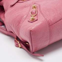 Balenciaga Rose Hortensia Leather Giant 12 Gold Classic Traveller Backpack