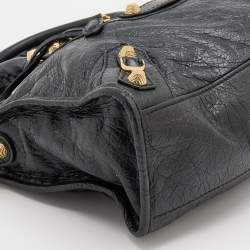 Pre Owned Balenciaga Black Leather Giant 12 Hardware Classic City Tote