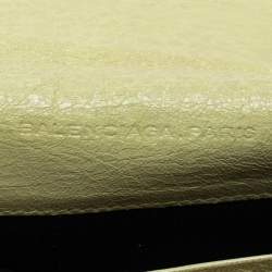 Pre Owned Balenciaga Apple Green Leather Giant 12 Silver Money Wallet