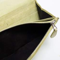 Pre Owned Balenciaga Apple Green Leather Giant 12 Silver Money Wallet