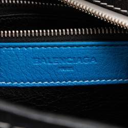 Pre Owned Balenciaga Tricolor Striped Leather Small Bazar Shopper Tote