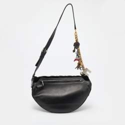 Pre Owned Balenciaga Black Velvet and Leather Souvenir Belt Bag