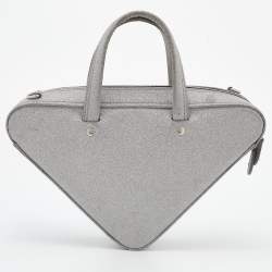 Balenciaga Silver Glitter XS Triangle Duffle Shoulder Bag