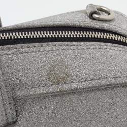 Pre Owned Balenciaga Silver Glitter XS Triangle Duffle Shoulder Bag
