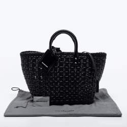 مملوكة مسبقًا Balenciaga Black Varnished Faux Leather Bistro Basket Tote