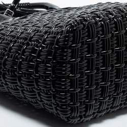 مملوكة مسبقًا Balenciaga Black Varnished Faux Leather Bistro Basket Tote