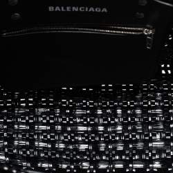 مملوكة مسبقًا Balenciaga Black Varnished Faux Leather Bistro Basket Tote