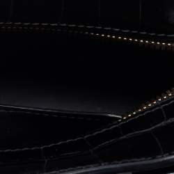 Pre Owned Balenciaga Black Croc Embossed Nano Neo Classic Tote