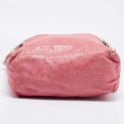 Pre Owned Balenciaga Light Pink Leather GSH Day Hobo