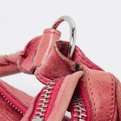 Pre Owned Balenciaga Light Pink Leather GSH Day Hobo