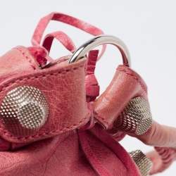Pre Owned Balenciaga Light Pink Leather GSH Day Hobo