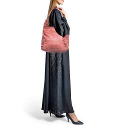 Pre Owned Balenciaga Light Pink Leather GSH Day Hobo
