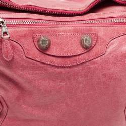 Pre Owned Balenciaga Light Pink Leather GSH Day Hobo